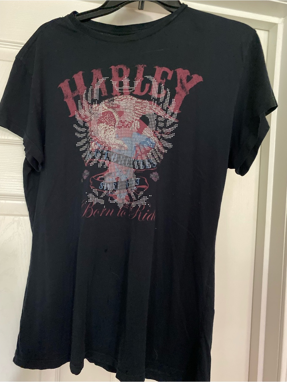Harley-Davidson Black Tee with Orange Logo Patch